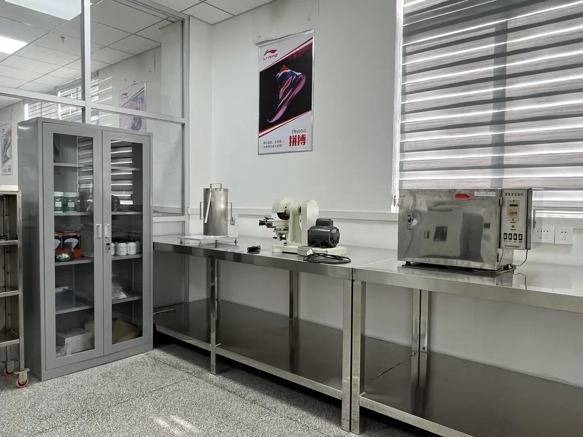 Whole-shoe flex / bending test machines in our in-house footwear QC lab