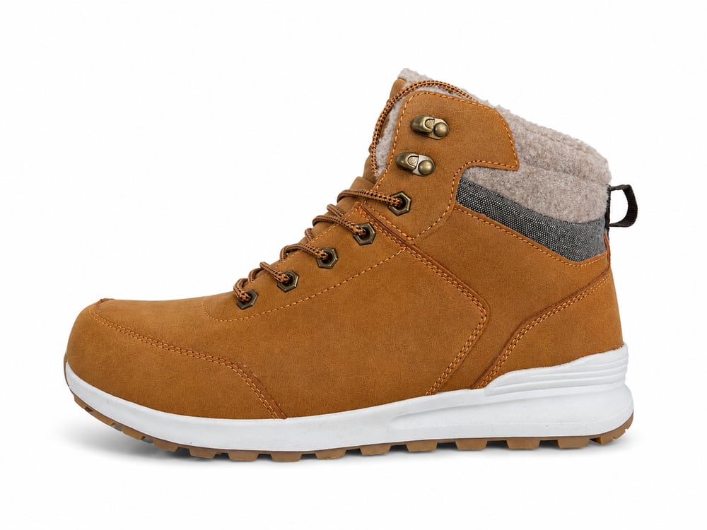 OEM/ODM wheat casual hiking boot with fleece collar, antique-brass speed hooks and cushioned EVA midsole, manufactured by DOING Footwear (sample 16)